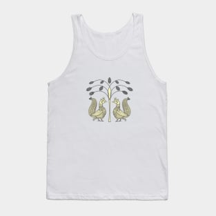 Ethnic Art Indian Ducks Birds with Tree Tank Top